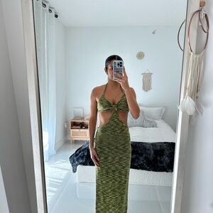 Edikted Green Backless Dress